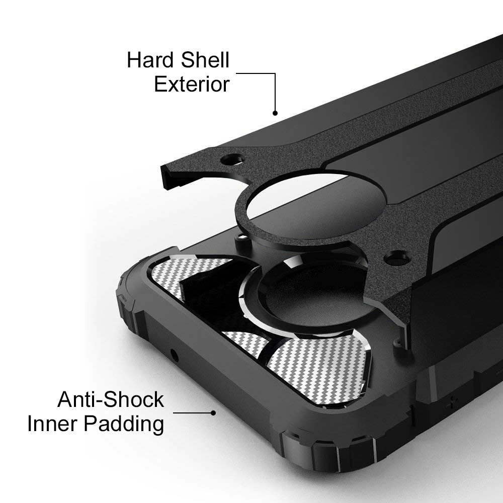 Military Defender Shockproof Case for Motorola Moto G6 Plus - Black
